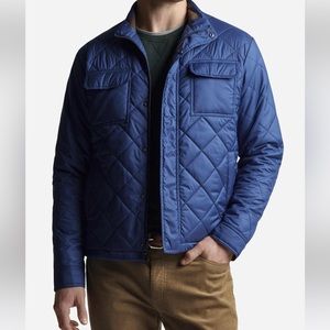 Peter Millar Crown Men's Norfolk Quilted Jacket - Navy, L, NWT. Missing snap*